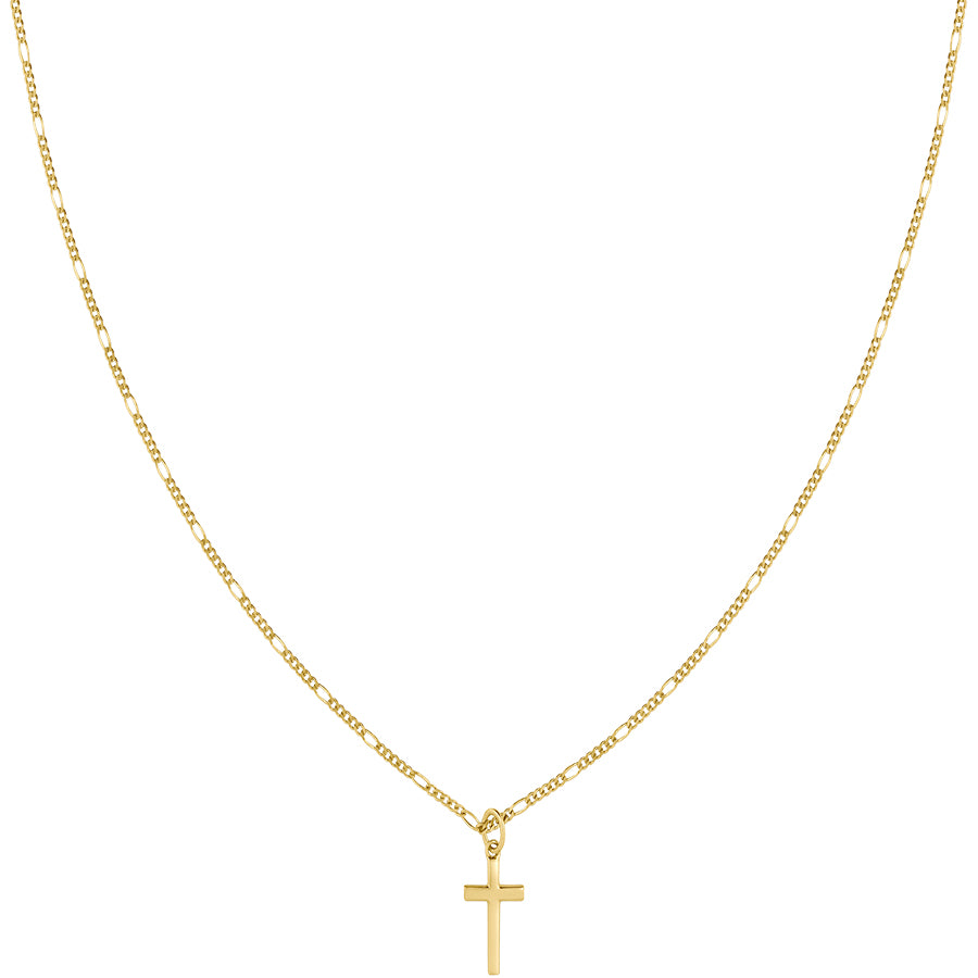 LLR STUDIOS - 14K RECYCLED YELLOW GOLD FIGARO CROSS CHAIN - made in Europe, jewelry, jewellery, handmade, fair, recycled, recycled gold