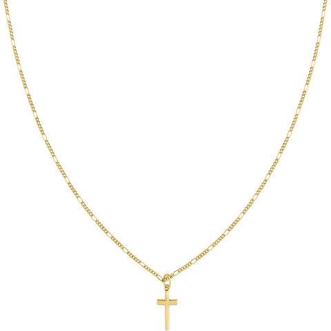 LLR STUDIOS - 14K RECYCLED YELLOW GOLD FIGARO CROSS CHAIN - made in Europe, jewelry, jewellery, handmade, fair, recycled, recycled gold