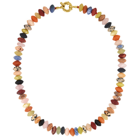 CAPITANA - CHUNKY GEMSTONE NECKLACE MADE OF RECYCLED SILVER PLATED WITH GOLD - Handmade in Germany, Recycled 14k Yellow Gold, jewelry, handcrafted, fair