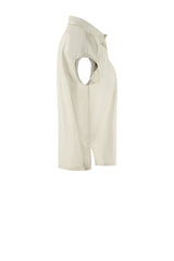 ARMARGENTUM: Bluse in beige für Frauen, Stehkragen, versteckte Knopfleiste, fair, vegan, made in europe, handgefertigt, umweltfreundlich - the wearness online-shop