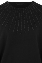 MANAKAA PROJECT Kaschmir-Pullover, detaillierte Stickerei, schwarz, fair, nachhaltig