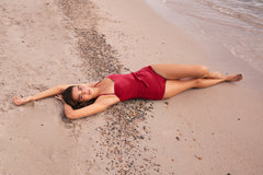 1-9-7-9 SWIMWEAR Badeanzug, mit tiefem Beinausschnitt, dunkelrosa, Frauen, nachhaltig, vegan, fair, fairtrade