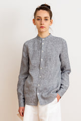 AGNES NORDENHOLZ Gestreiftes Leinenhemd für Damen, handmade, fair, made in Europe, eco-friendly - the wearness online-shop