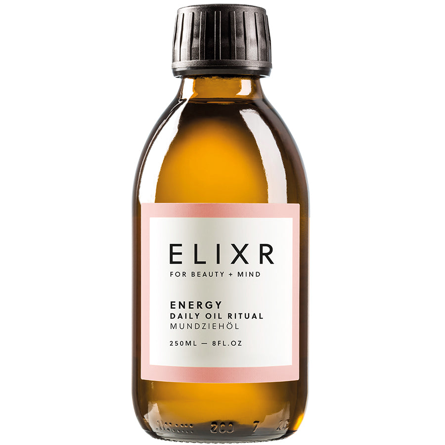 ELIXR Zahn Öl Ritual, Fruchtig-aromatisch, Orangenöl, Rosmarinöl und Ingweröl, für einen angenehmen Geschmack im Mund, integrierte Wirkung der Aromatherapie, reines Naturprodukt mit Bio-Ölen, Keine Zusatzstoffe, Aromen oder Farbstoffe  Nachhaltige Braunglasflasche 