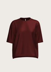 LA BANDE BERLIN Seiden T-Shirt, Bordeaux, Damenoberteile, Nachhaltig, Fair trade