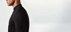 EANCE Merino-Jacke für Herren, Jersey Jacke für Männer in schwarz, Merino Sportjacke für Herren, OEKOTEX zertifizierte Jacke, fair hergestellte Jacke für Männer, nachhaltige Sportmode Herren, made in Europe, fair, female empowerment, ecofriendly, shop now- the wearness online-shop