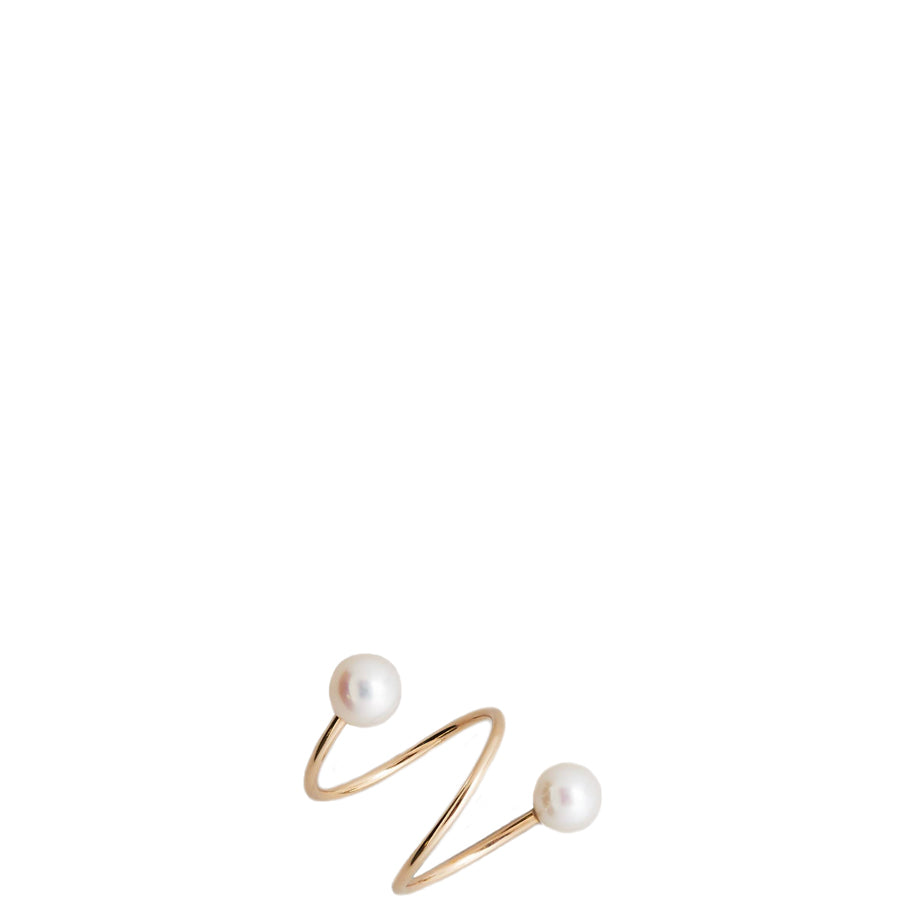 SASKIA DIEZ: Goldener Perlenring in Spiral-Form für Damen, handmade, fair, made in Europe - the wearness online-shop 