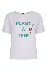 ORAMAI LONDON Handbesticktes T-Shirt, Plant a tree, Statement T-shirt, Damenshirts, Oberteile, Nachhaltige Damenmode, Leinenmode, Fair fashion, Sustainable Fashion, Fair, Vegan, Organic, Handmade, Eco, Zero waste, Fair trade - Shop now - the wearness online-shop - SUSTAINABLE & ETHICAL LUXURY FASHION