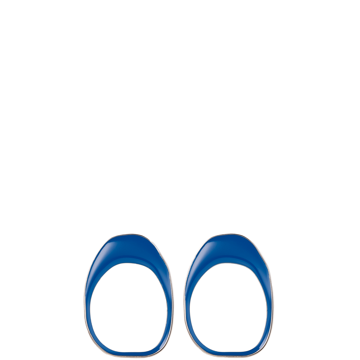 XENIA BOUS Statement Ohrringe, blau, versilbertes Messing und Emaille , von Hand emailliert, fair, nachhaltig