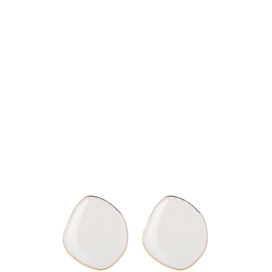 XENIA BOUS Vergoldete Ohrringe, mit Emaille, in weiß, fair, nachhaltig