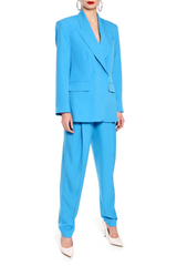 AGGI Oversized blau Blazer für Frauen | Türkis Jacke, Neon-Grün, fair, made in Europe, handgefertigt