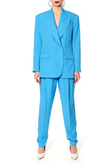AGGI Oversized blau Blazer für Frauen | Türkis Jacke, Neon-Grün, fair, made in Europe, handgefertigt