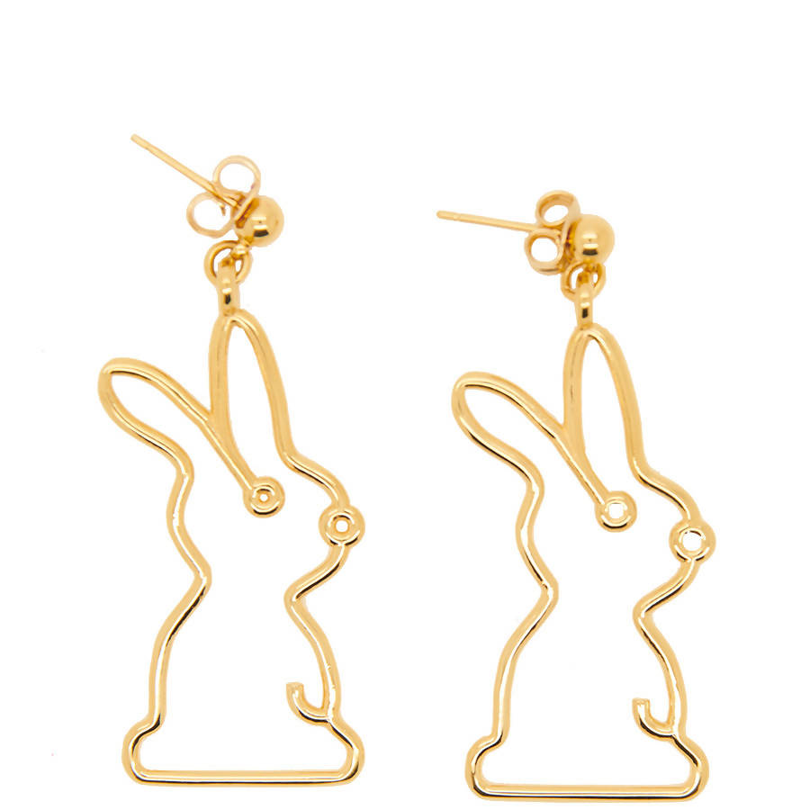 MALAIKARAISS Vergoldete Ohrringe mit Hasen Motiv für Damen | große Ohrringe, Fair-Fashion, handgefertigt in Deutschland - the wearness Online-Shop